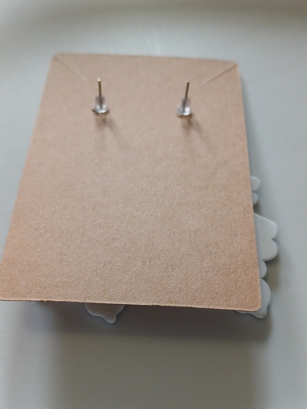 Handmade Black & White Ghost Earrings - Picture 3 of 3